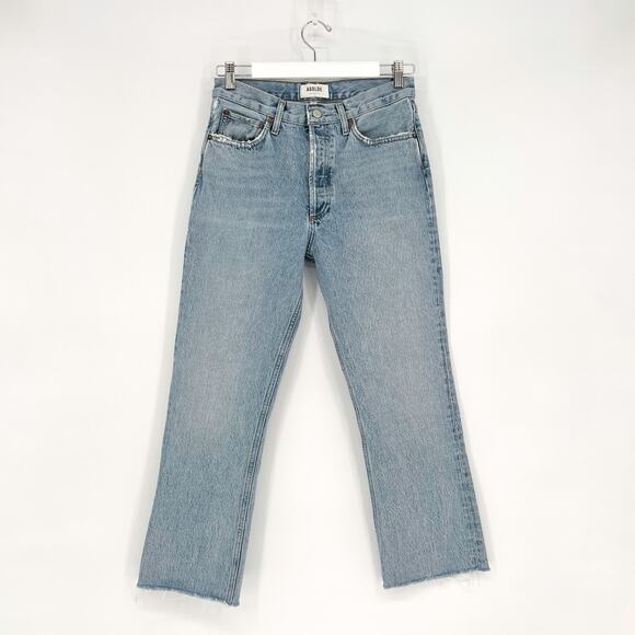 AGOLDE Relaxed Bootcut Mid Rise Jeans Curio Wash Women’s Size 26 Raw Hem - Picture 2 of 6
